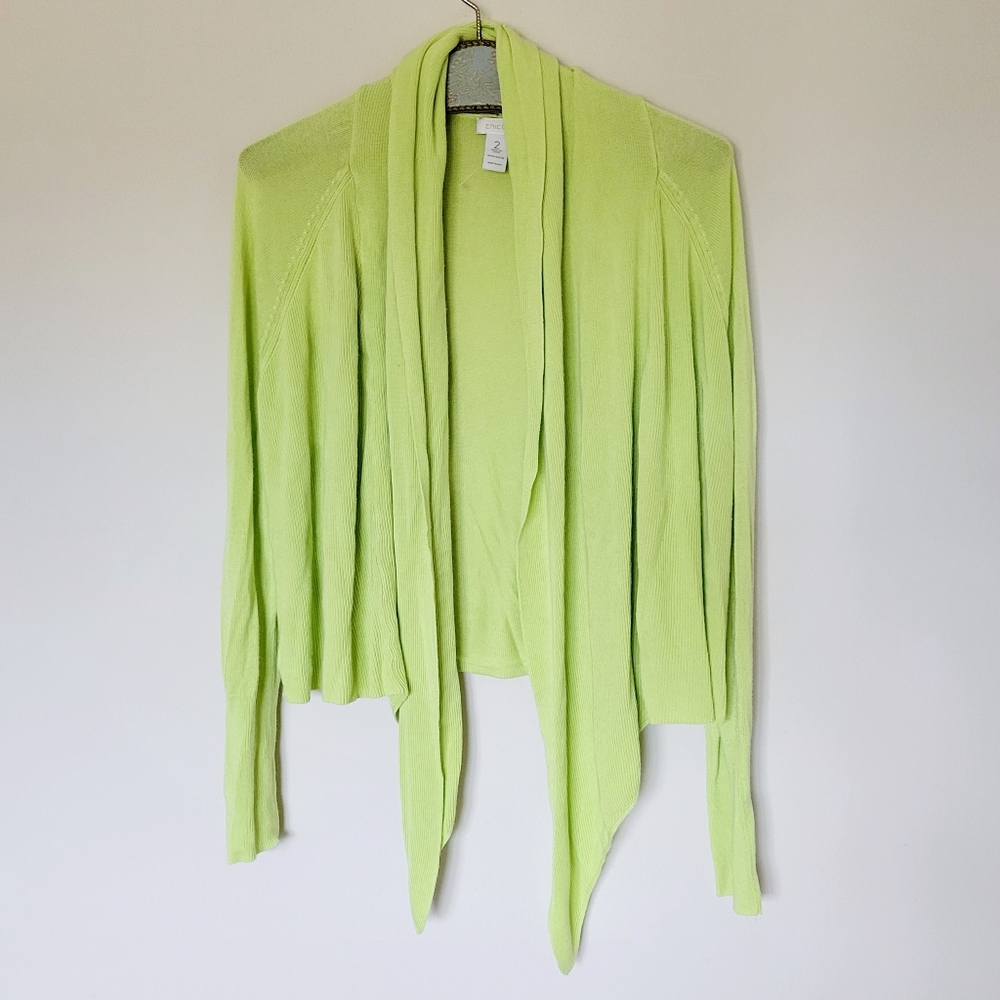 Chicos Front Tie Open Cardigan